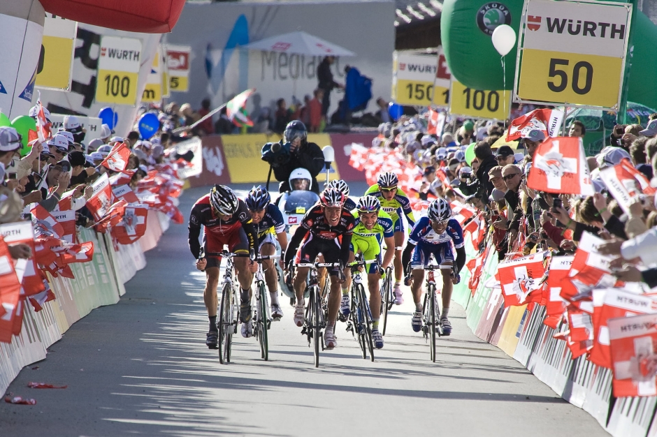 Schluss-Sprint einer Tour de Suisse Etappe